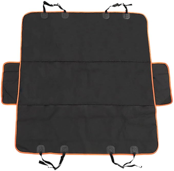 Pets Dog Car Seat Cover for Back Seat, Waterproof Scratchproof Car Seat Protector with Side Flaps, 600D Soft Nonslip Dog Hammock, Dog Backseat Cover Universal for Car Truck SUV, Orange