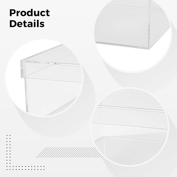 Acrylic Box Storage Organizer with Lid, Clear Cube for Display, 8.1 X 8.1 X 3.9 in / 20.5 X 20.5 X 10 Cm, Dustproof Stackable Container for, Jewelry, Makeup