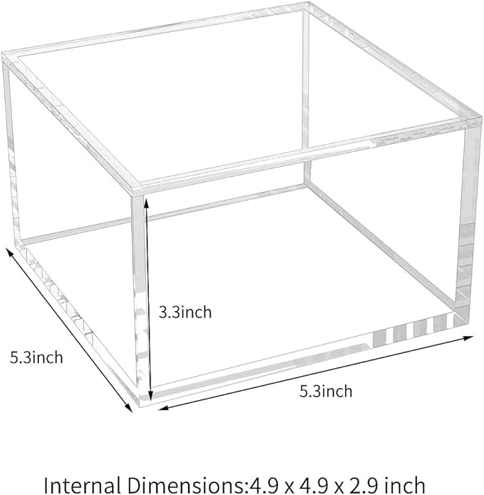NIUBEE Acrylic Storage Box with Lids, 5.3‘’ Clear Mult-Purpose Box Square Stackable for Office, Home, Mini Cube Containers for Jewelry, Staples, Mini Toys