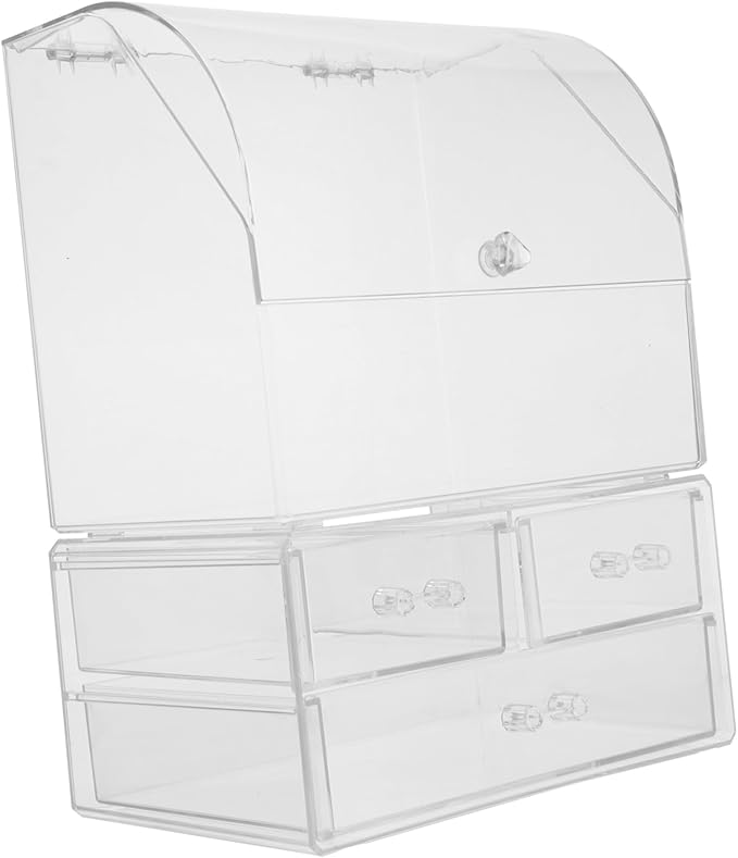 Makeup Storage Case Dividers Tabletop Cosmetic Container Makeup Bin Lid Storage Boxes