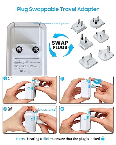VINTAR Universal Travel Adapter Kit, Type A,C,G,D,I, - Image 6