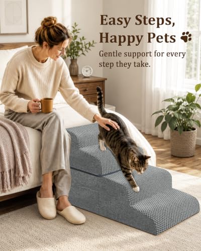 Dog Stairs for Bed,19" H 4 Step Pet Stairs for Small Dogs & Cats - Image 7