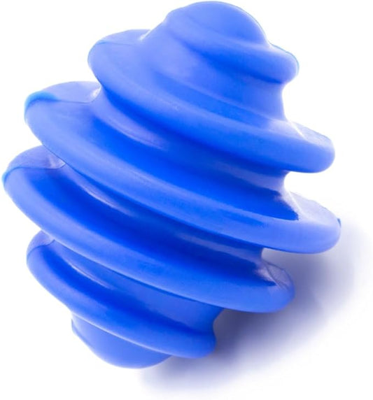 Alpha - Spiral - Heavy-Duty Rubber Dog Enrichment Chew Toy & Treat Spreader - Choose Your Color - 4" L × 3.5" W × 3.5" H (Blue)