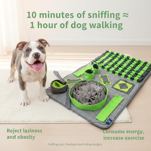 M Snuffle Mat Green Dog Puzzle Enrichment Slow Feeder - Image 5