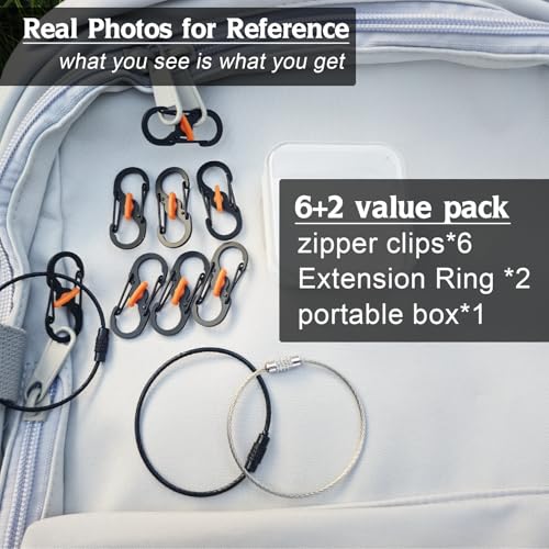 Qivievsa 6+2Pcs Zipper Clips Anti Theft Travel Set, | Travel Safety - Image 7