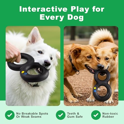 Goughnuts - Dog Toys for Aggressive Chewers - Virtually Indestructible Pull Toy for Large Breeds Such as Pit Bulls and German Shepherds - Heavy Duty Tug Dog Toy - Large - Black