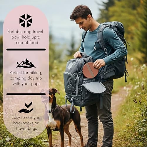 Barkin’ Trails Travel Dog Bowls, Portable Outdoor Water, BPA-Free, Food Grade Plastic Dog Travel Bowl, Camping Essentials & Container (Mocha) - Image 6