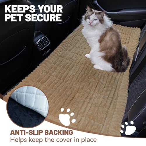 Dog Car Seat Waterproof Bed Cover Back Seat Brown 23.6”x51” - Image 4