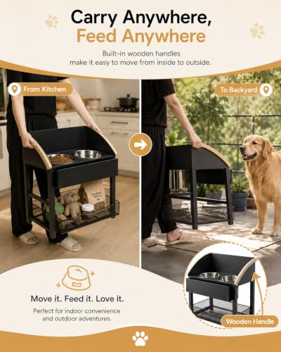 Elevated Dog Bowls for Large Breed Dogs with Storage - Image 8