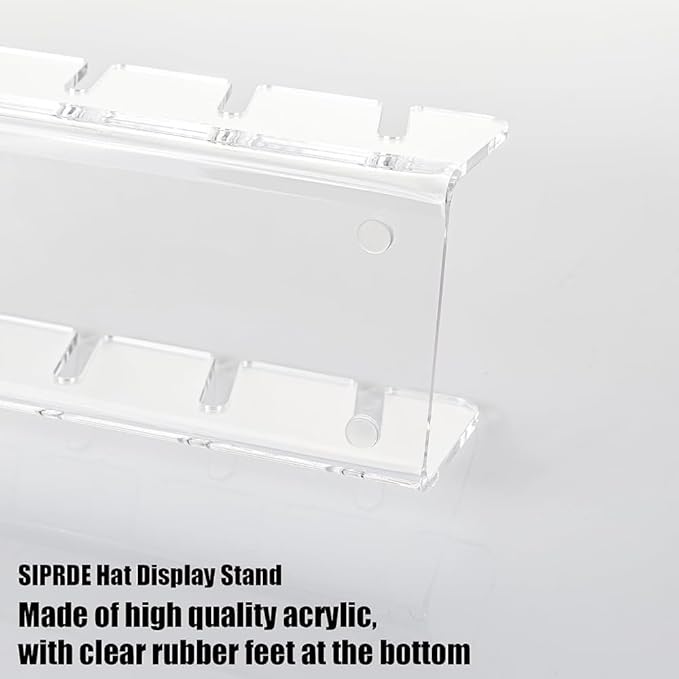 2024 New Hat Stand for Baseball Caps Display and Organizer , No Install Acrylic Hat Holder for 14 Baseball Caps for Bedroom, Closet, Dresser (4PCS)