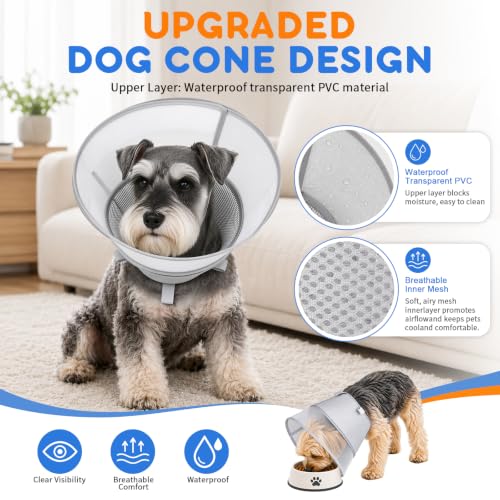Soft Dog Cone Collar for Medium Dogs, Adjustable Recovery - Image 4