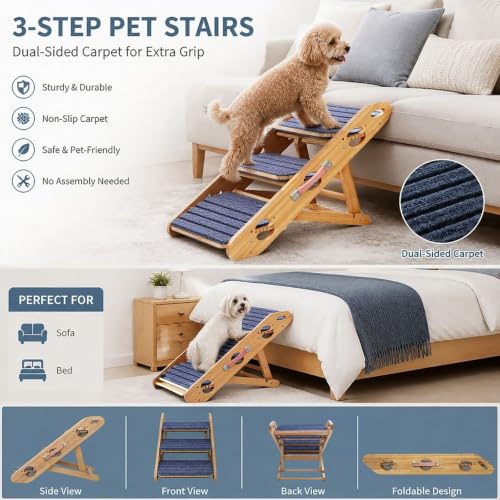 2-in-1 Convertible Dog Ramp & Stairs for Bed/Couch/Sofa - Image 5