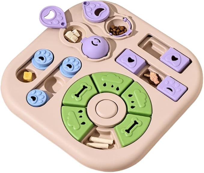 Dog Puzzle Toy Interactive Dog Toy Slow Feeder Puzzle, Pet Enrichment Treat Dispensing Brain Game, Mental Stimulation Feeding Toy for Dogs and Cats