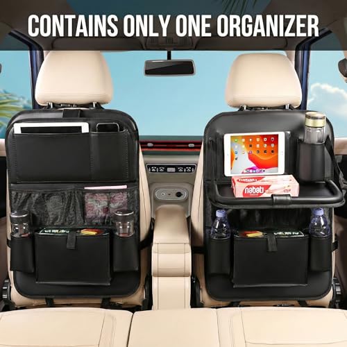 Leather Car Backseat Organizer with Tablet Holder - 9 - Image 3