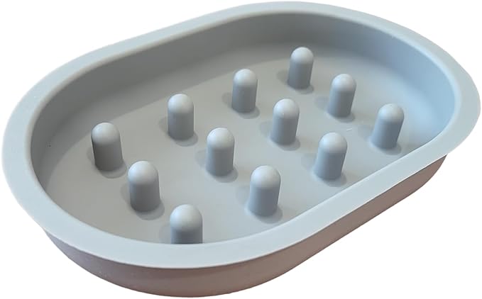 Slow Feeder Bowl - Compatible with Sureflap Surefeed Feeders, BPA & Silicone, Non-Slip, Dishwasher Safe, Promotes Healthy Eating, Cat, Small & Med Breed, Gray