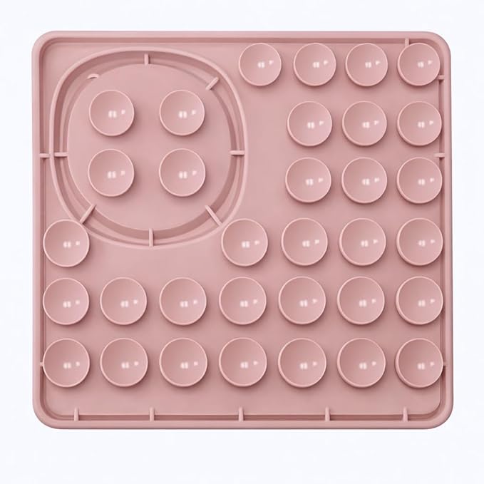 Hearth & Paw Silicone Lick Mat for Dogs – Slow Feeder & Enrichment Mat, Food-Grade 100% BPA-Free Silicone, Mental Stimulation,Better Digestions, Anxiety Relief, Multiple Colors Available (Blush Pink)