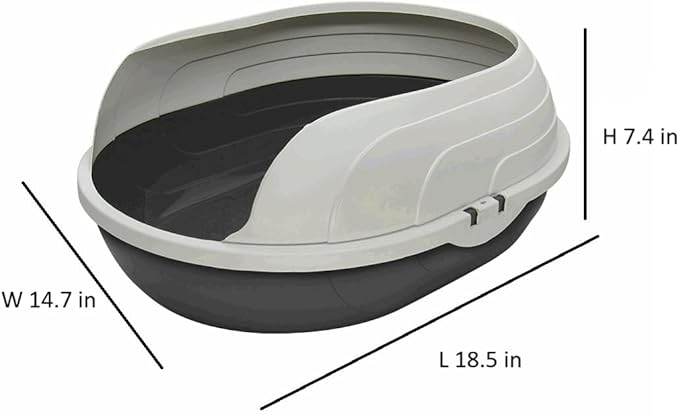 Large Cat Litter Box – High Sided Kitty Litter Pan for Cats – Durable Plastic, Easy Clean, Low Entry for Kittens and Seniors – Open Top Extra Large