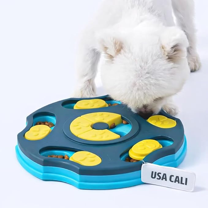 Dog Puzzle Feeder Bowl – Interactive Slow Feeding Puzzle Plate for Dogs & Puppies, Treat & Food Dispenser, Mental Engagement Toy
