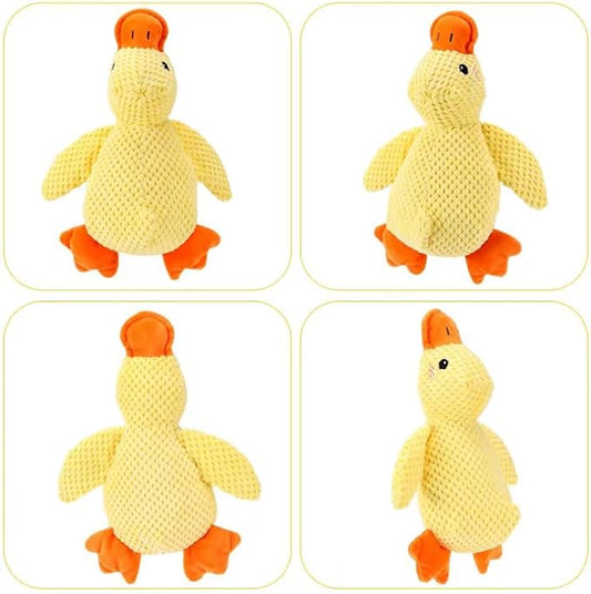 Mellow Dog Calming Duck, New Yellow Duck Dog Toy, The Mellow Ducks Calming Pillow, Dogs Ducks Toy with Quacking Sound for Indoor Dogs (Yellow) (Medium)