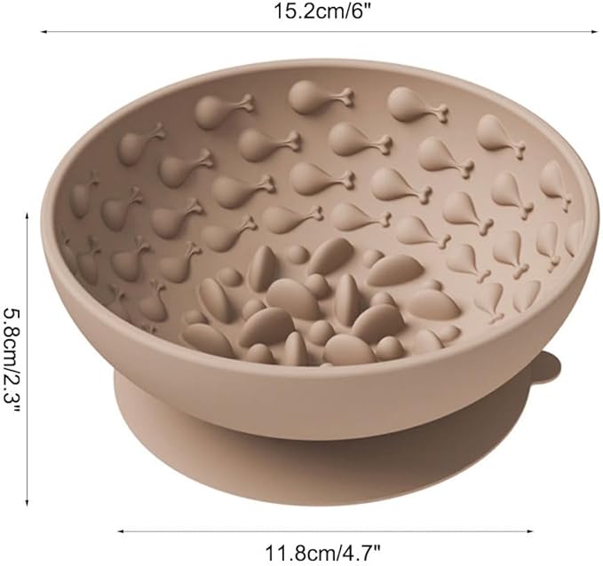 DONGKER Dog Lick Slow Feeder,Non-Slip Silicone Dog Bowl for All Dogs Size Slow Feed Training