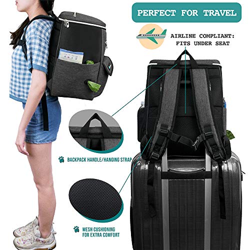 PetAmi Dog Travel Backpack 27L Airline Approved Pet Supplies Bag, Dark Gray - Image 6