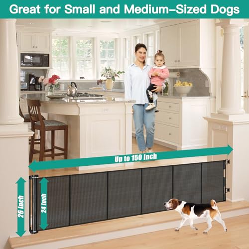 24 Inch Tall x 150 Inch Extra Wide Retractable Dog Gate - Image 3