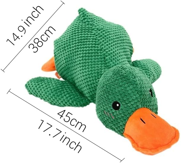 2025 Upgraded Mellow Dog Calming Duck Dog Toy, Quack-Quack Duck Toy,The Mellow pet Calming Pillow,3D Filling,Fun Toys and Chew Toy for Any Size Pet Puppy,Puppys Calming Pillow (Green)