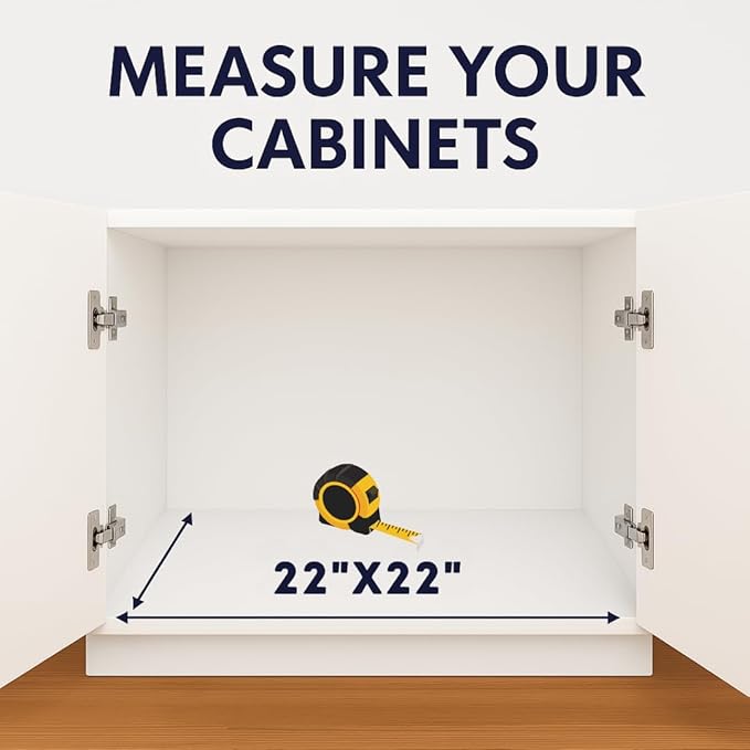 BASIN - Heavy Duty Under Sink Mat - The Original Silicone Under Sink Mats for Kitchen Waterproof - Under Sink Tray for Kitchen Waterproof - Under Sink Cover Cabinet Liner Gray 22x22