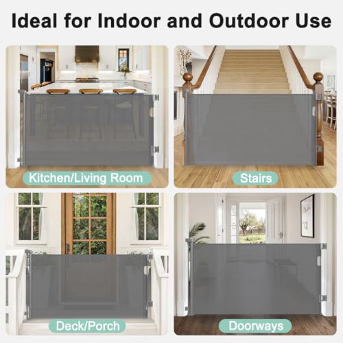 Retractable Dog Gate for Doorways, Indoor/Outdoor Safety - Image 5