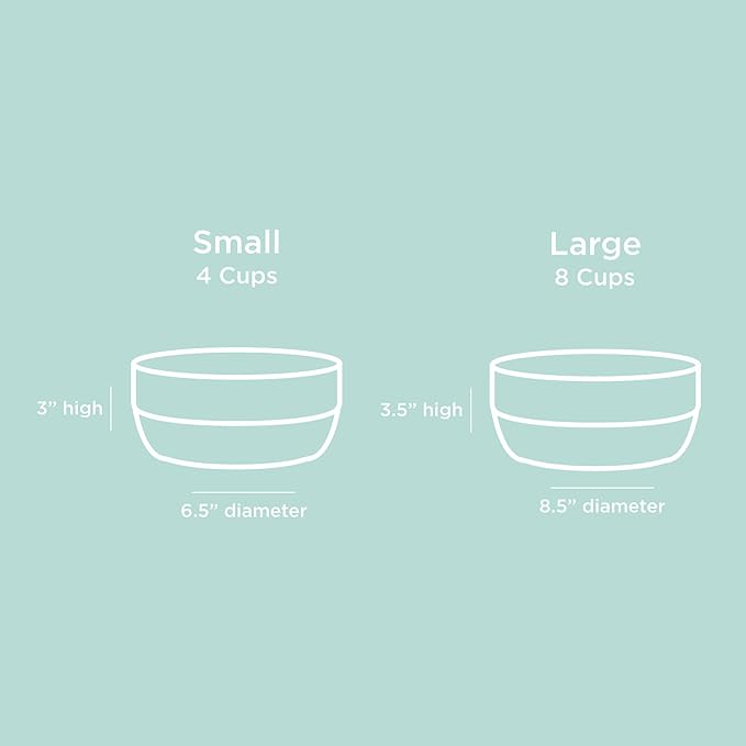 Waggo Ceramic Cling Dog Bowl with Rubber Bottom for Small and Large Breeds - Heavyweight Bowl with Anti-Skid Non Slip Rubber Bottom, Dishwasher Safe (Small, Light Grey)