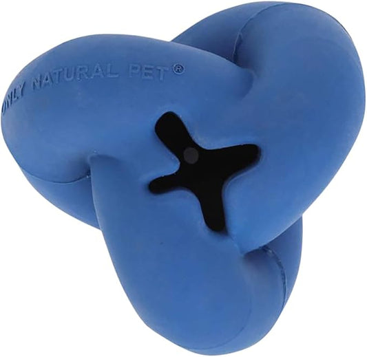 Only Natural Pet Rubber Boredom Buster Treat Stuffer Dog Toys - Interactive Stuffable Feeder Dispenser Fillable Durable Play Puppy Medium Large XS Chew Pup Hide Holder Easy Refill -TreatKnot/DarkBlue