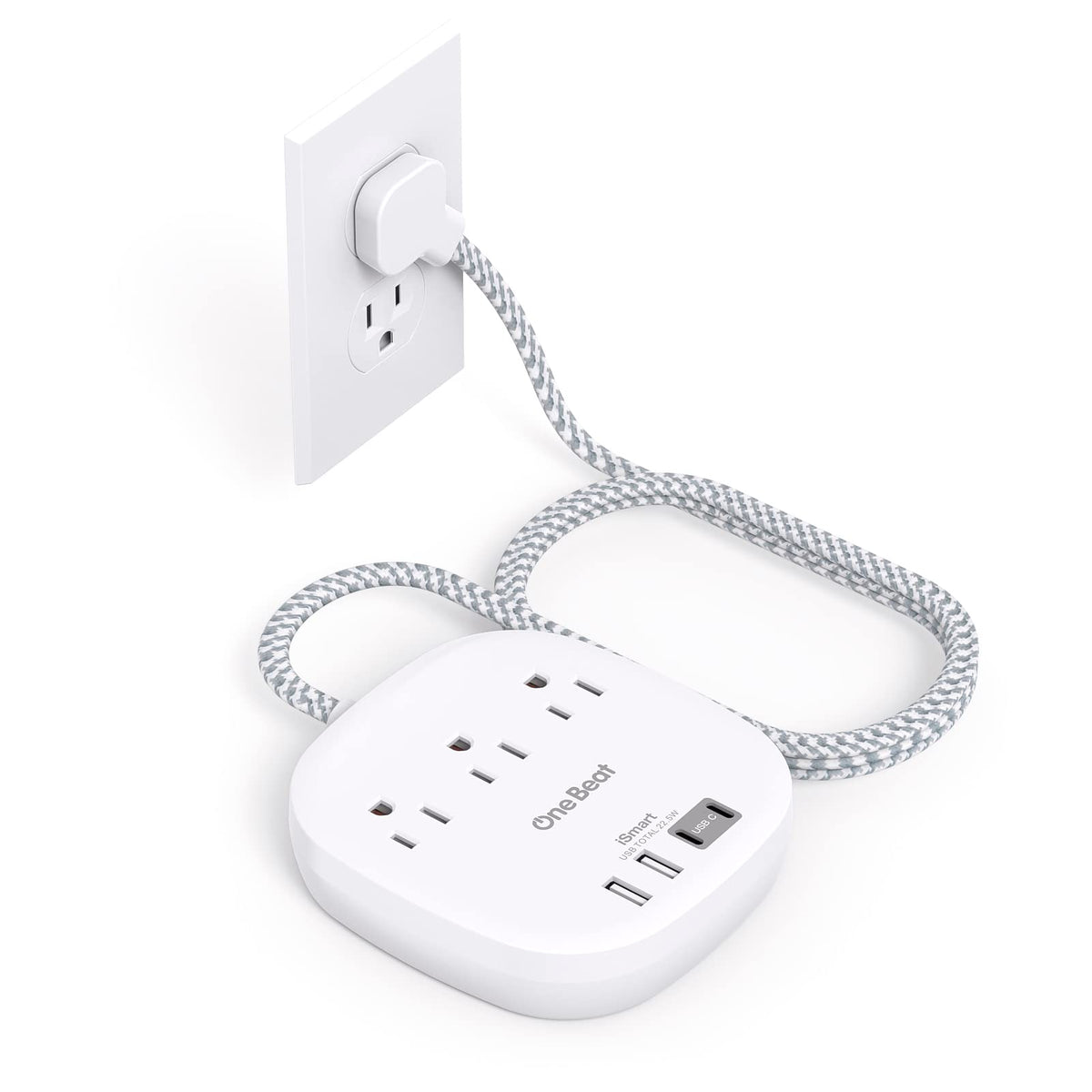 Travel Essentials, 22.5W/4.5A Flat Plug Power Strip - Image 1