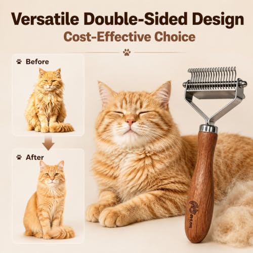 Cat Brush for Long Haired Cats, 2-in-1 Dematting & D | Grooming & Care - Image 7