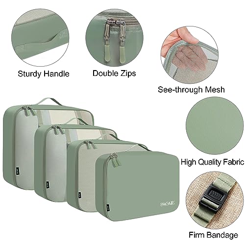 BAGAIL 8 Set Packing Cubes Luggage Packing Organizers for Travel Accessories-Matcha Green - Image 5