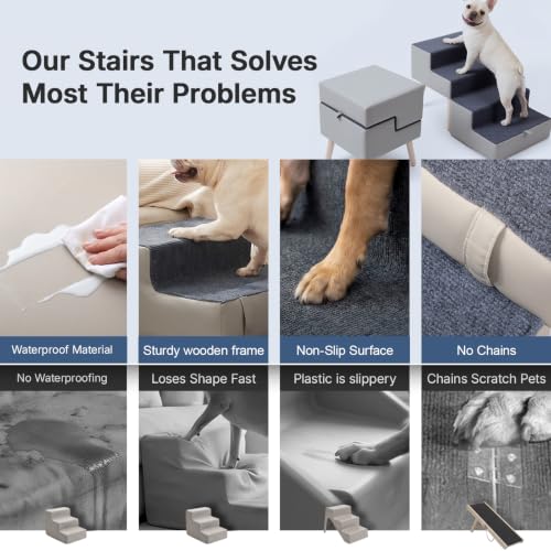 2-in-1 Foldable Dog Stairs & Ottoman, 15.7" H Dog Stairs - Image 6