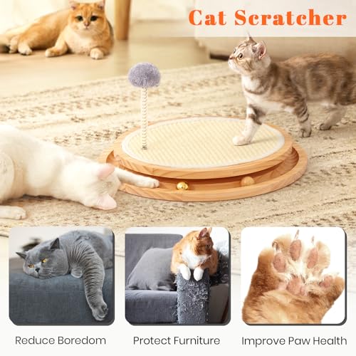 Interactive sisal cat scratcher with ball track - image 4
