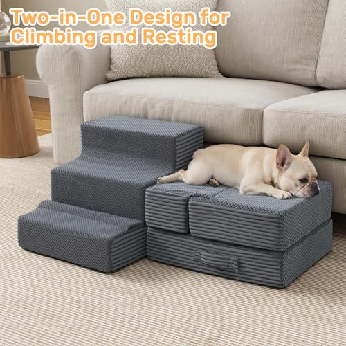 Dog Stairs for Small Dogs, 13.5" H Foldable Dog Steps | Pet Essentials - Image 8
