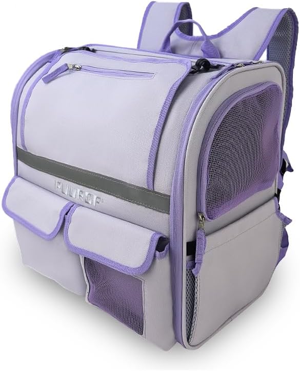 Cat Backpack Carrier,Pet Backpack for Small Dogs, Medium Cats, Maximum Weight 16 lbs,Sunshade and Breathable Dog Backpack Carrier,Ergonomic 3D Design for Hiking,Camping and Vet Visits (Green)