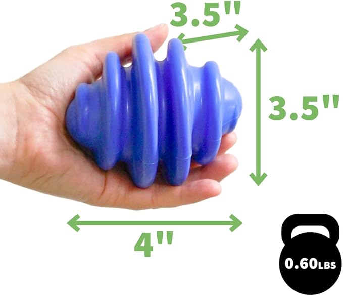 Alpha - Spiral - Heavy-Duty Rubber Dog Enrichment Chew Toy & Treat Spreader - Choose Your Color - 4" L × 3.5" W × 3.5" H (Blue)