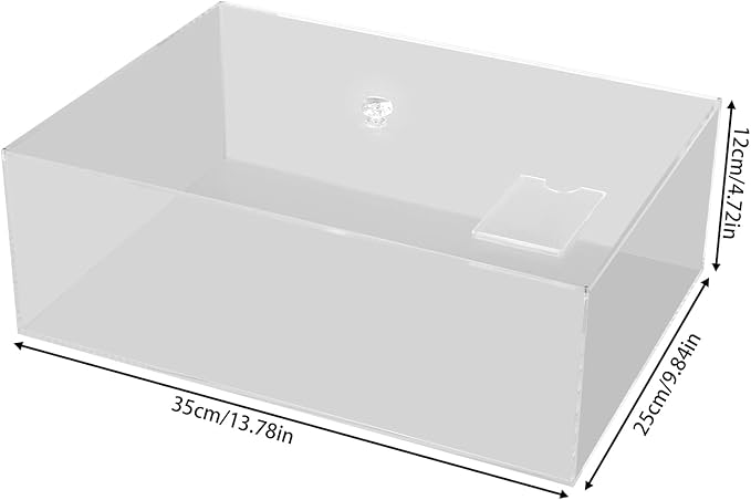 Clear Acrylic Display Boxes,13.8 x 9.8 x 4.7 Inch Display Storage Box Countertop with Lid, Transparent Display Cube Storage Organizer Containers for Birthday Cake,Candy Plastic Box