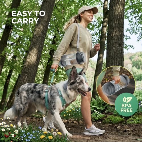33.5oz Portable Dog Water Bottle for Travel Hydration&Food Feeder - Image 6