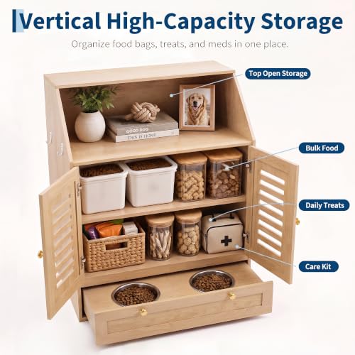 Garvee Dog Feeding Station with Storage & 2 Elevated - Image 5