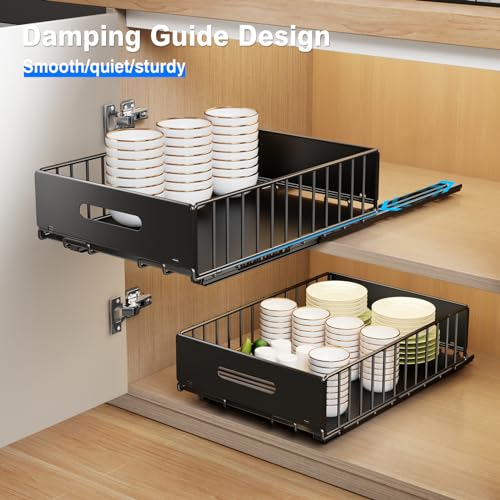 2-pack pull-out cabinet organizer for kitchen pantry and bathroom - image 5