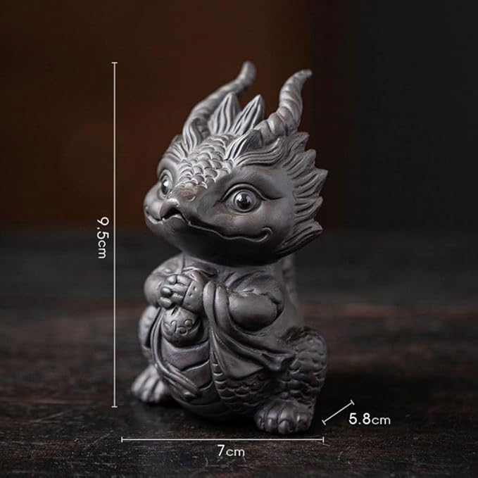 Zisha Dragon Tea Pet, Handmade Purple Clay Tea Pet for Kung Fu Tea Tray, Decorate Tea Tray Accessories