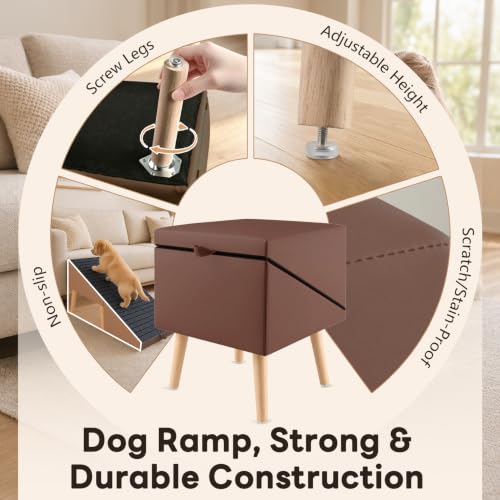 Dog Ramp Ottoman, 2-in-1 Foldable Ottoman Ramp for Couch - Image 7