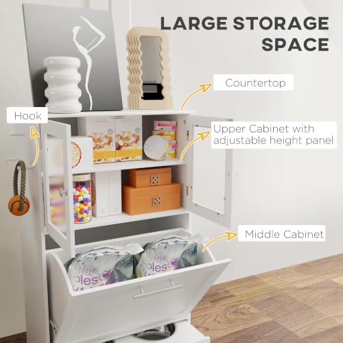 PawHut Pet Feeding Station, 2 Storage Cabinets - Image 6