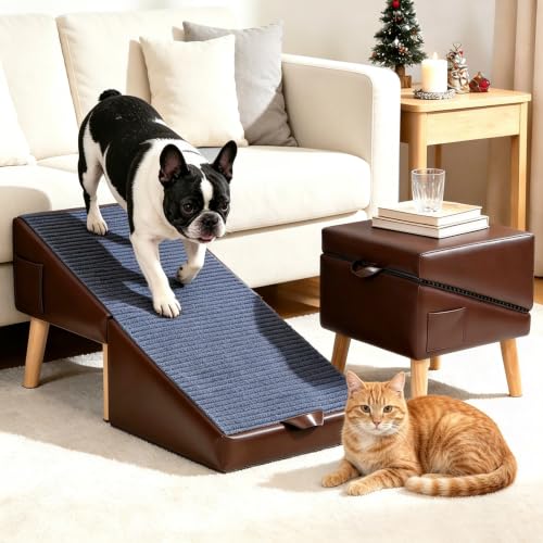 Dog Stairs for Small Dogs, 2 in 1 Dog Ramp for Bed/Couch - Image 2