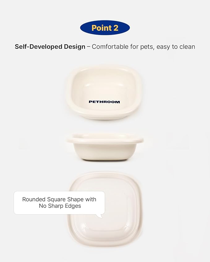 PETHROOM Well Fit Dog Bowl – Durable Ceramic Cat & Dog Food Bowl, Stable & Non-Slip, Easy to Clean, 6.2 × 6.2 × 2.0 in, Lavender