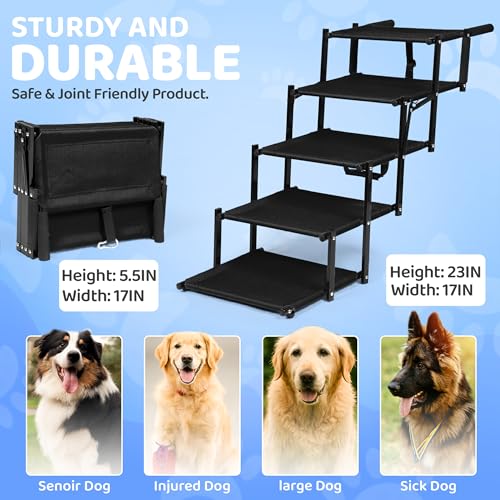 Dog Car Stairs – Portable Non-Slip Pet Stairs for High - Image 8