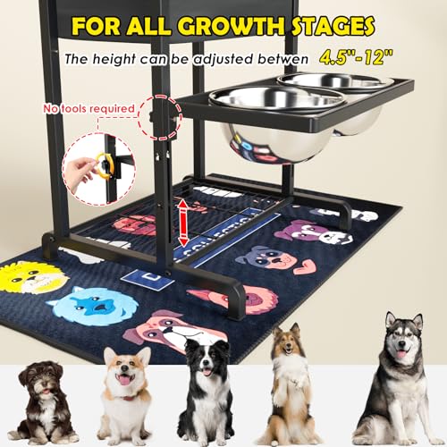 Elevated Dog Bowls, Height Adjustable Raised Dog Bowl - Image 4